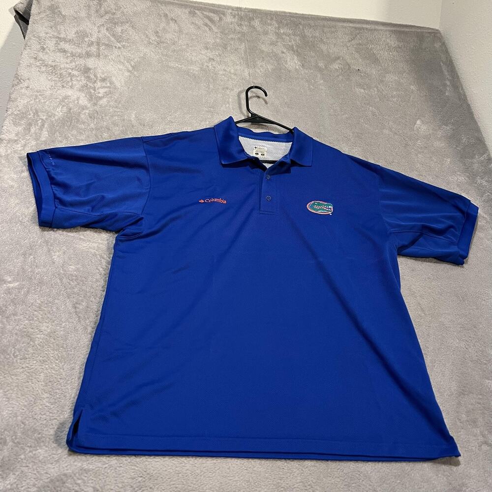 Florida Gators Shirt Mens Large Blue NCAA Football Polo Golf Performance Vented